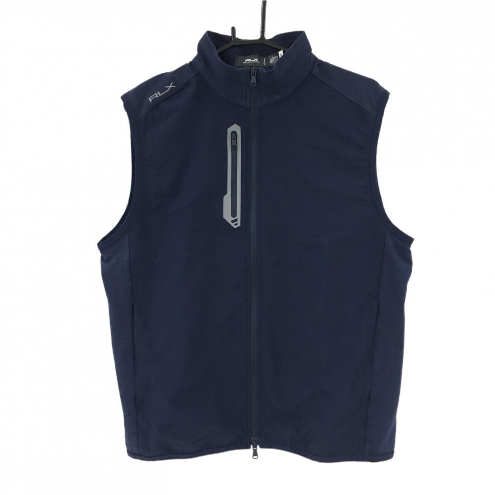RLXラルフローレン ジップベスト ネイビー×グレー ダブルジップ 胸ポケット  メンズ M ゴルフウェア Ralph Lauren