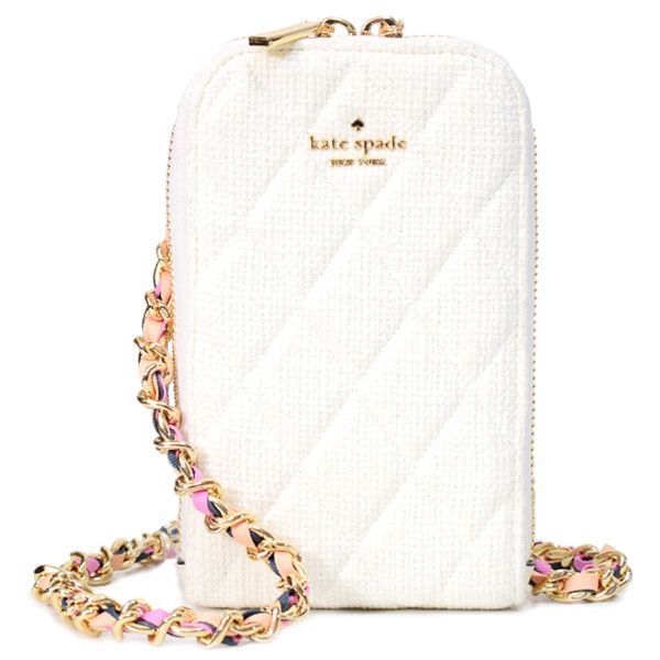 ケイトスペード スマホショルダー katespade ファブリック レザー 