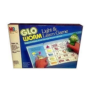 【中古】1985 Hasbro Milton Bradley Glo Worm Light u0026 Learn Game