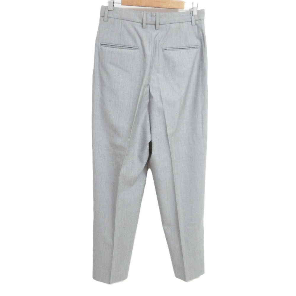 LOEFF ロエフ OX ボンタン ワンタック テーパード スラックスパンツ サイズ2 ライトグレー レディース 古着