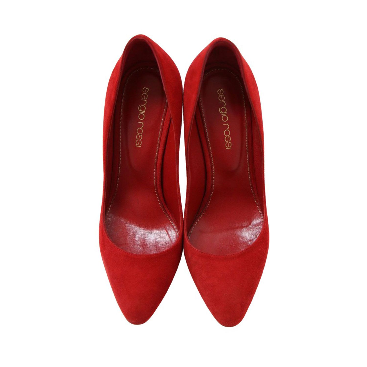 Sergio Rossi セルジオロッシ パンプス スウェード レッド 赤 34(21.0  