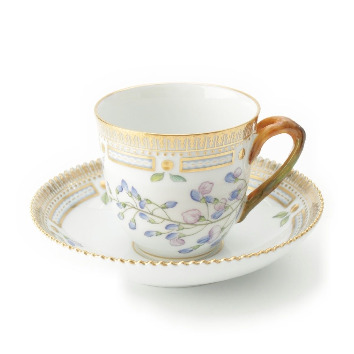 ロイヤルコペンハーゲン フローラダニカ 花柄 コーヒーカップ＆ソーサー 食器 1客 セット ホワイト