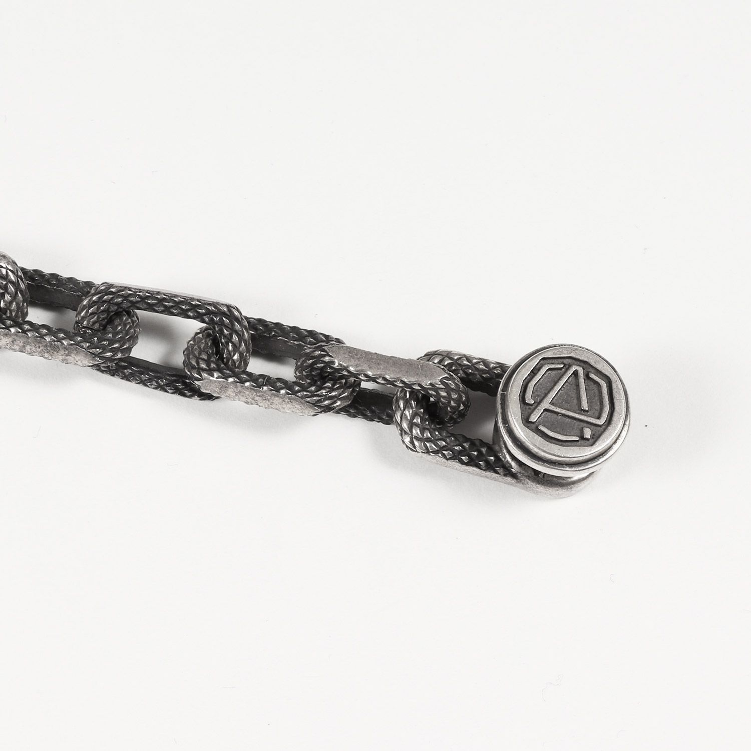 AMBUSH アンブレムテクスチャード シルバー チェーン ネックレス