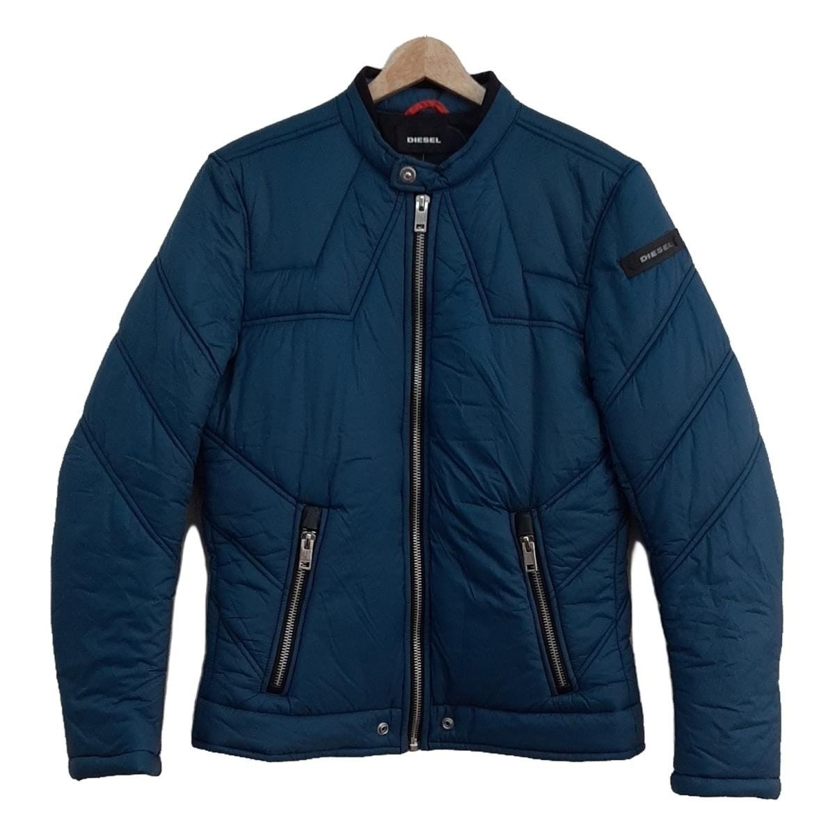 DIESEL ディーゼル ブルゾン サイズL レディース - ブルーグリーン 長袖|ジップアップ|中綿|秋|冬