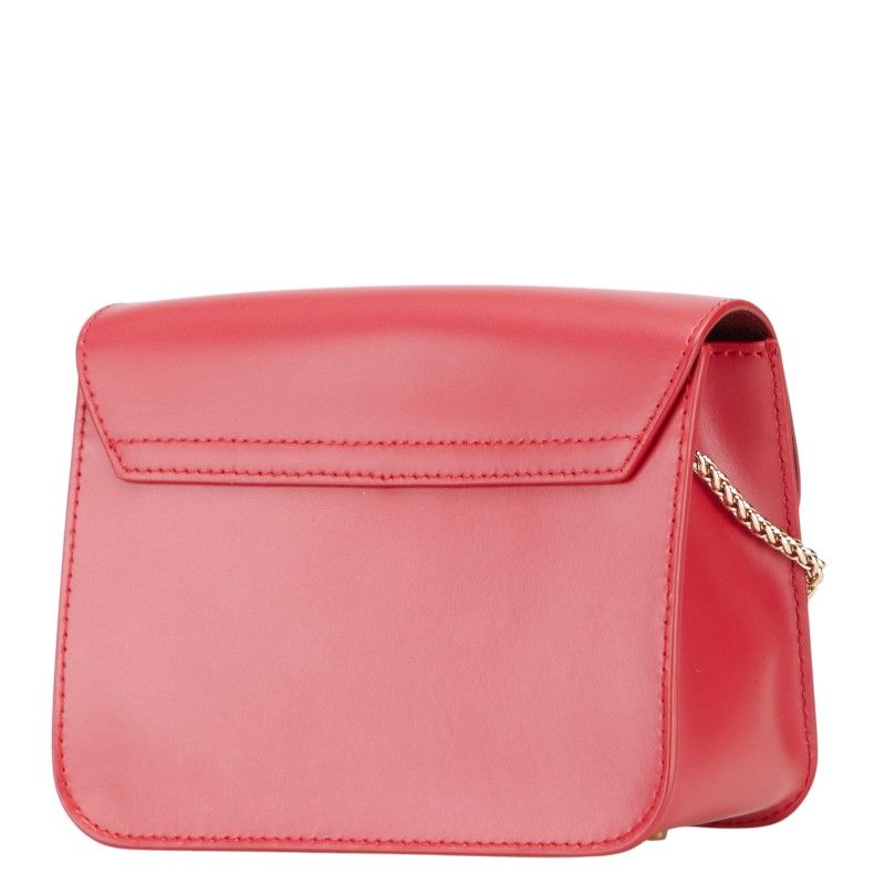フルラ ロゴ チェーン ショルダーバッグ レッド レザー レディース  