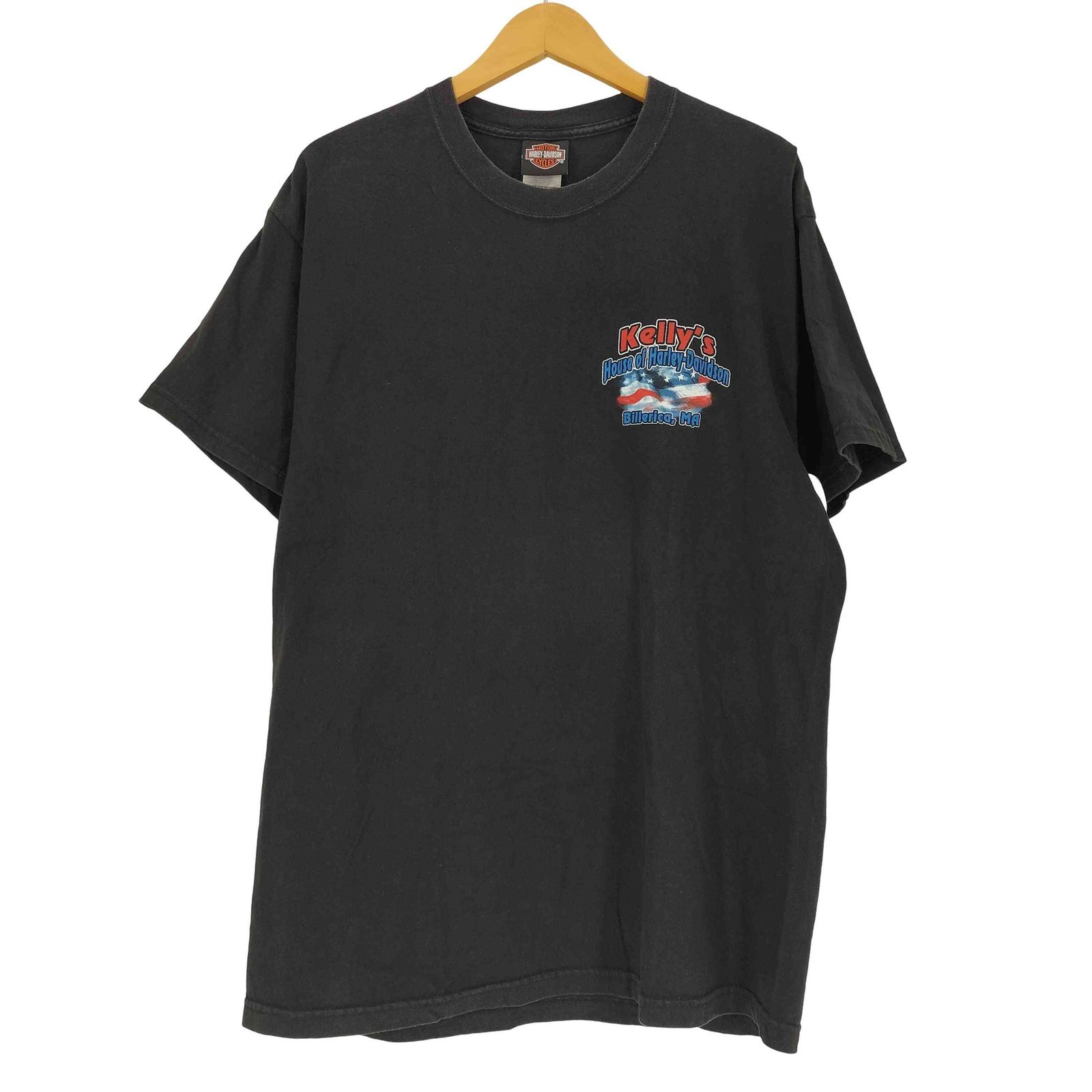 ハーレーダビッドソン HARLEY-DAVIDSON Hanes ボディ USA製 Kelly's MEMORIAL POKERRUN 2007 両面プリント クルーネック Tシャツ メンズ import：L 