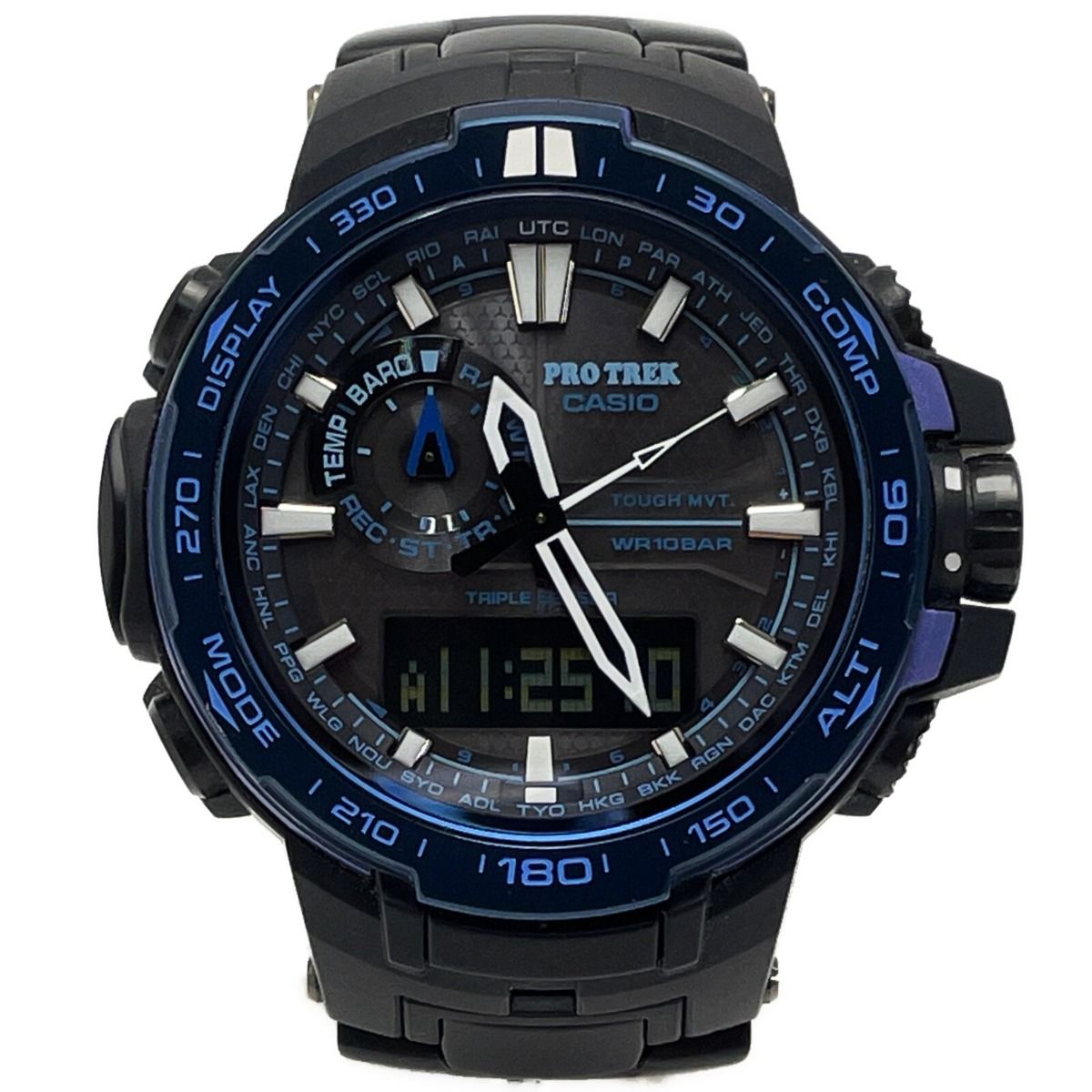 メンズCASIO PROTREK PRW-6000YT Blue チタニウムベルト - 時計