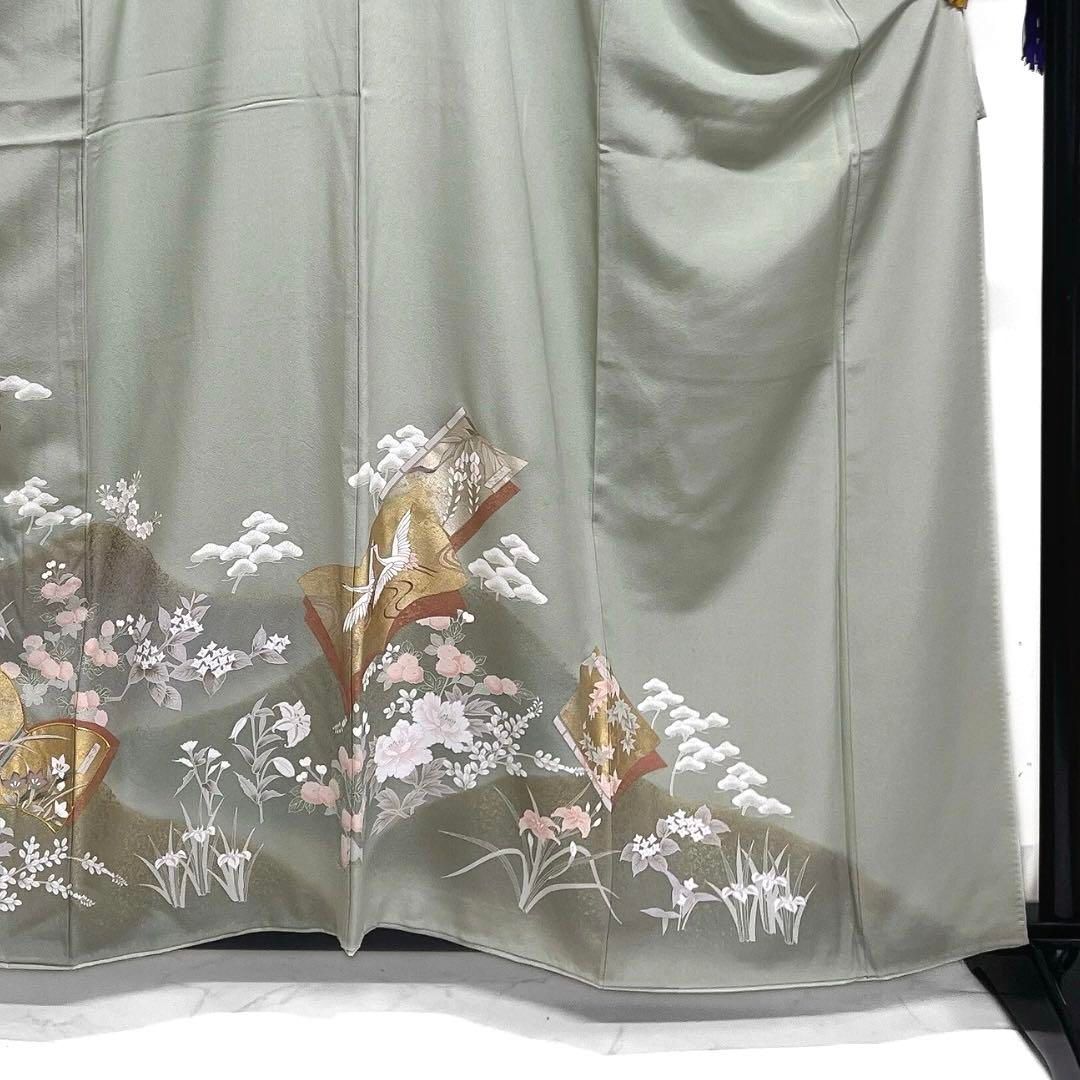 未着用　色留袖　鶴　亀　松竹梅　金駒刺繍　金彩　着物　014a d 未着用 色留袖 鶴 亀 松竹梅 金駒刺繍 金彩 着物 014a d - メルカリ