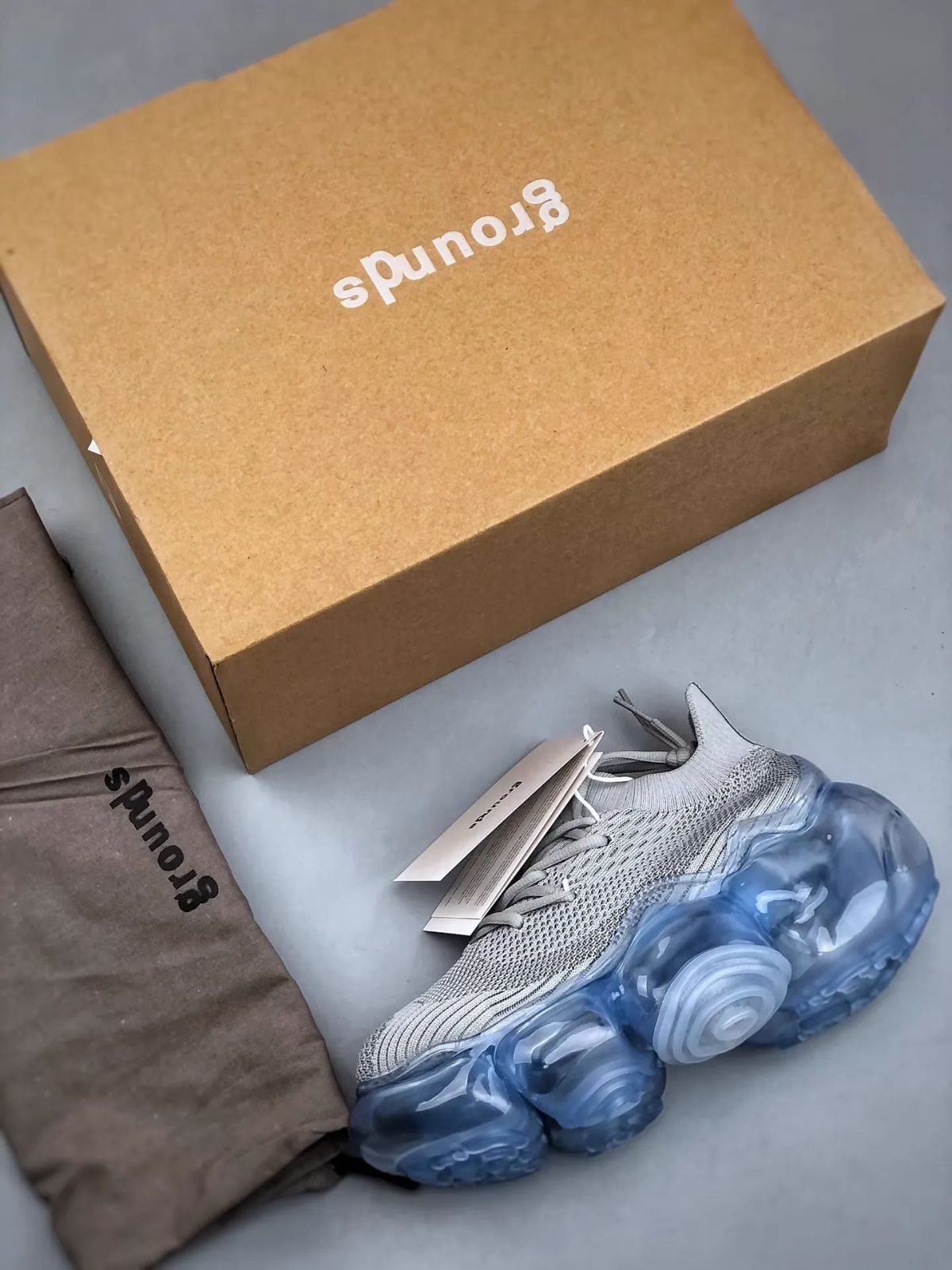 grounds グラウンズ スニーカー シンプル カジュアルシューズ レディース ブルー グレー