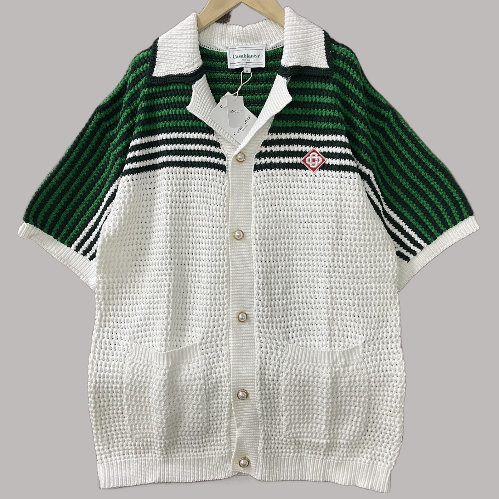 CASABLANCA 2023SS ニットシャツ M 美品 Casablanca Cuban Collar Maison D'Ete Long Sleeve Shirt