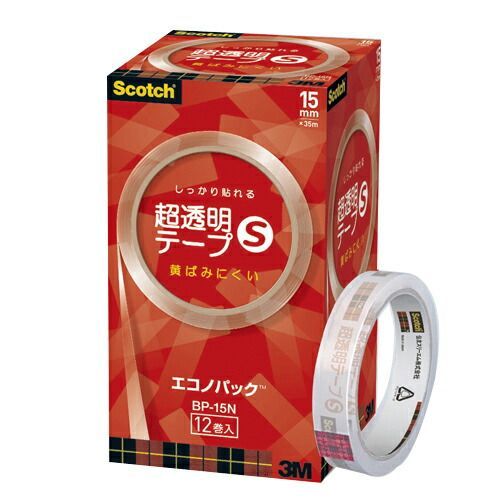 スリーエム スコッチ［Ｒ］超透明テープＳ BP-15N 12巻