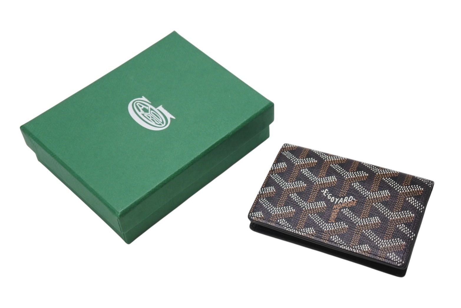 新品未使用 GOYARD ゴヤール カードケース マルゼルブ ブラウン ブラック ゴヤールディンキャンバス  ヴォーゼルカーフスキン 中古 4c070435