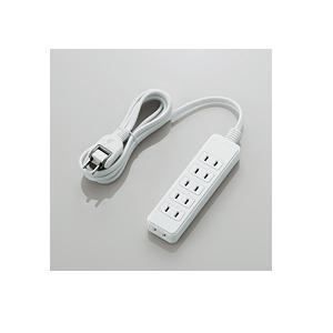 【新品・2営業日で発送】ELECOM エレコム スイングプラグタップ／6個口／2m／ホワイト T-S02-2620WH(T-S02-2620WH)