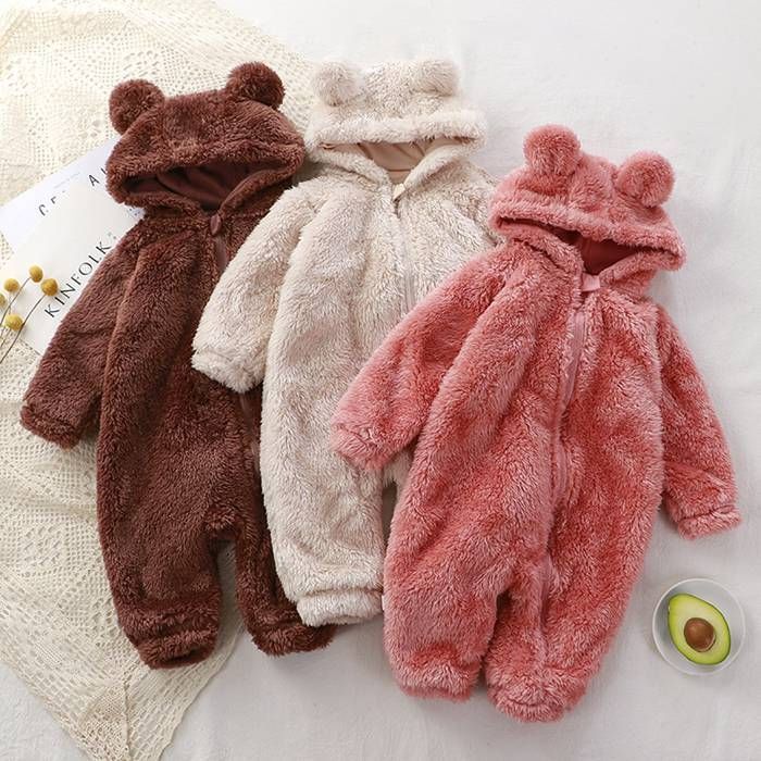 ロンパース ベビー服 くまの耳 男の子 女の子 フード付き 子供 長袖 ふわふわ もこもこ 寝袋 部屋着 暖かい 子供服 パジャマ ルームウエア 出産祝い 誕生日 クリスマス PUzt920