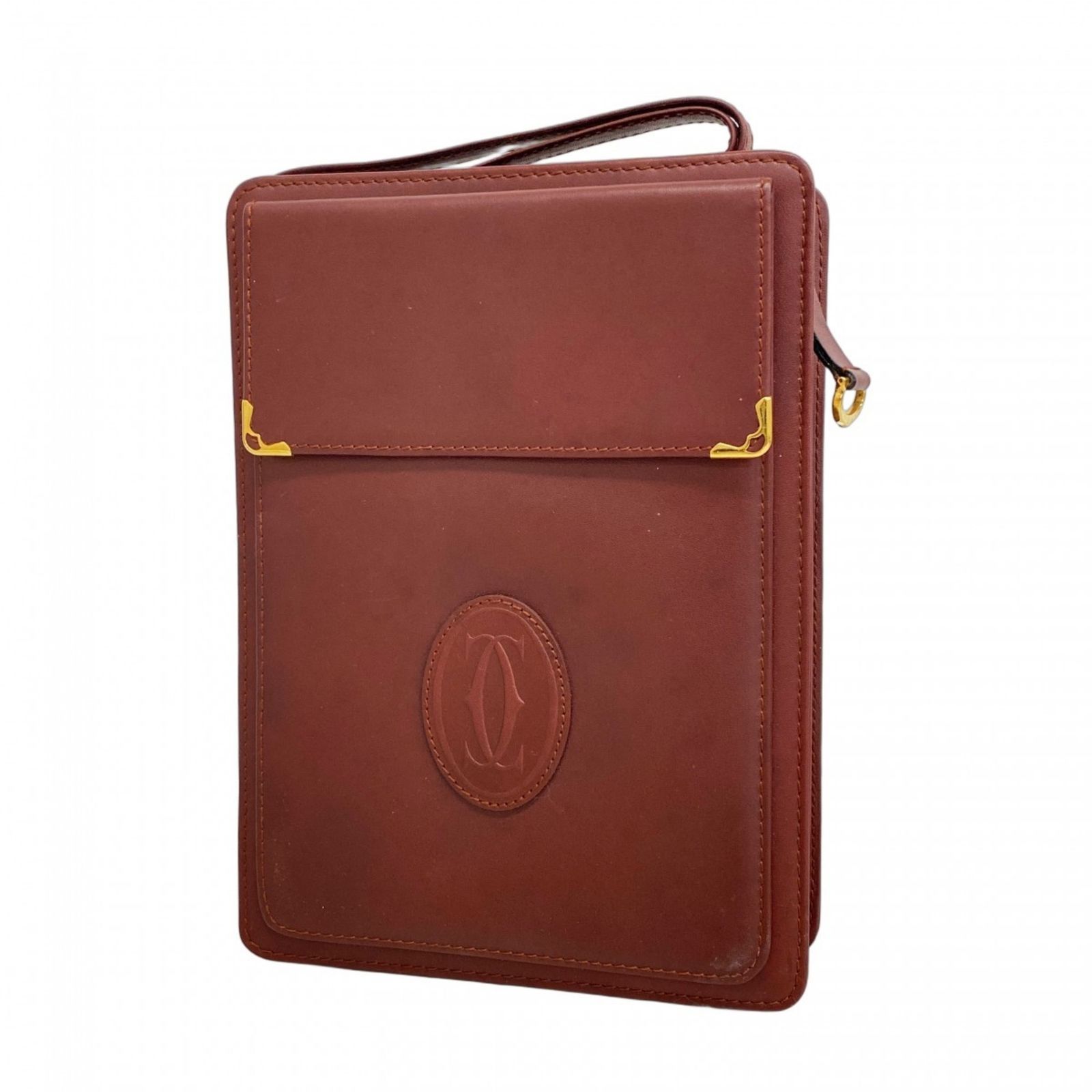 カルティエ Cartier カルティエ クラッチバッグ マスト レザー ボルドー レディース