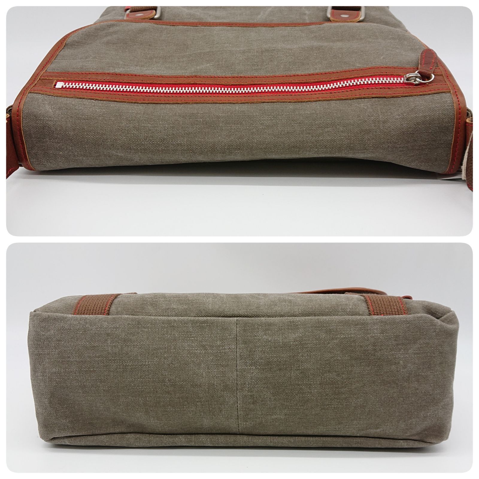 ポールスミス メッセンジャーバッグ ショルダーバッグ キャンバス レザー Paul Smith - カーキ ショルダーバッグ メッセンジャーバッグ
