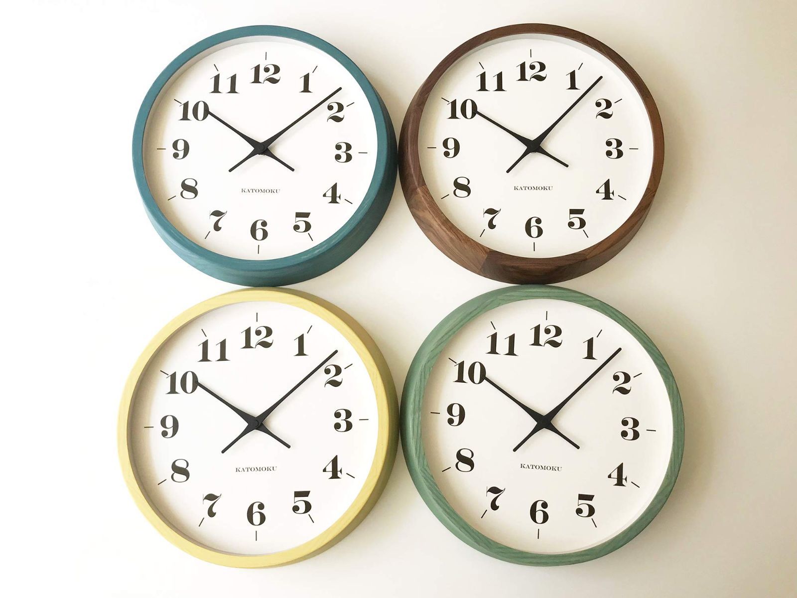 大特価】KATOMOKU muku round wall clock 12 ウォールナット 電波時計