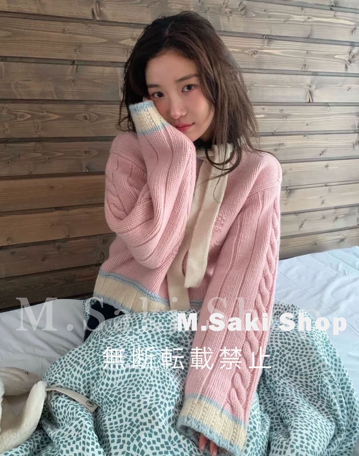 【The Barnnet】Pastel Snow Crystal Knit Sweater The Barnnet ザ バーネット  トップス ニット セーター 韓国ファッション ピンク .