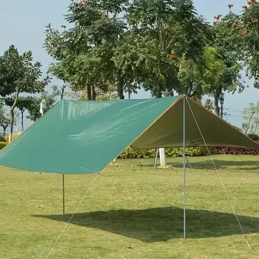 タープ 日除けシェード 防水PU2000 ポール付き UPF50+ 日焼け止め 4-6