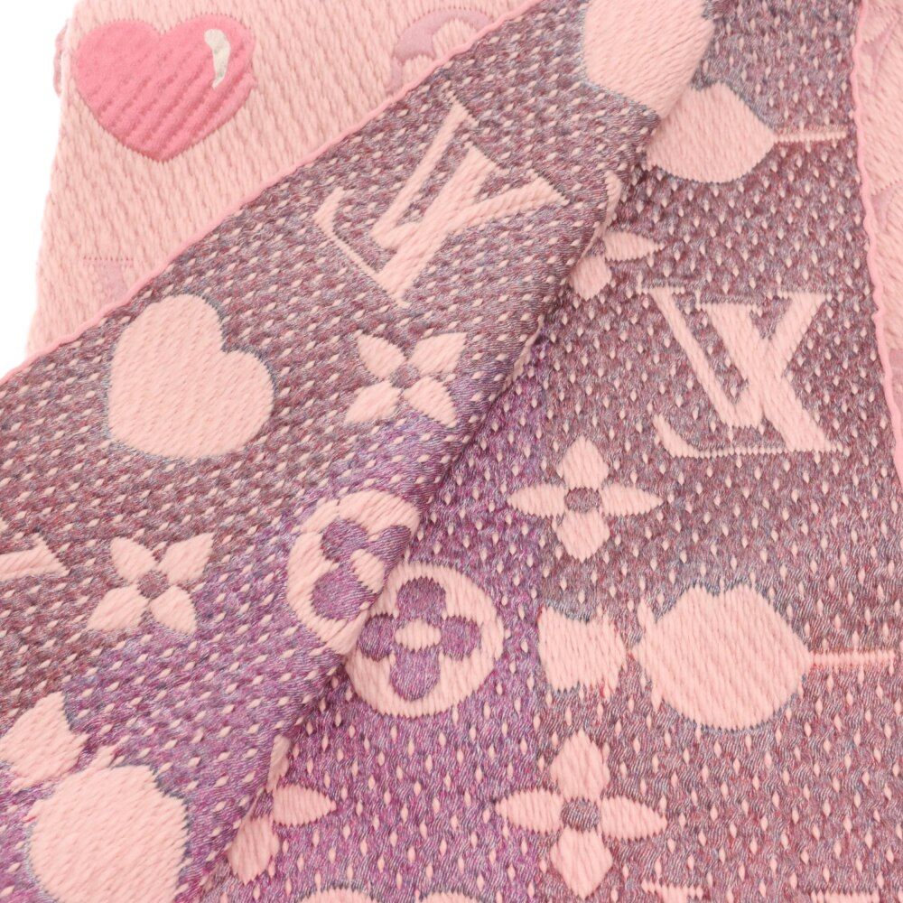 Louis Vuitton ピンク グレー モノグラム ストール