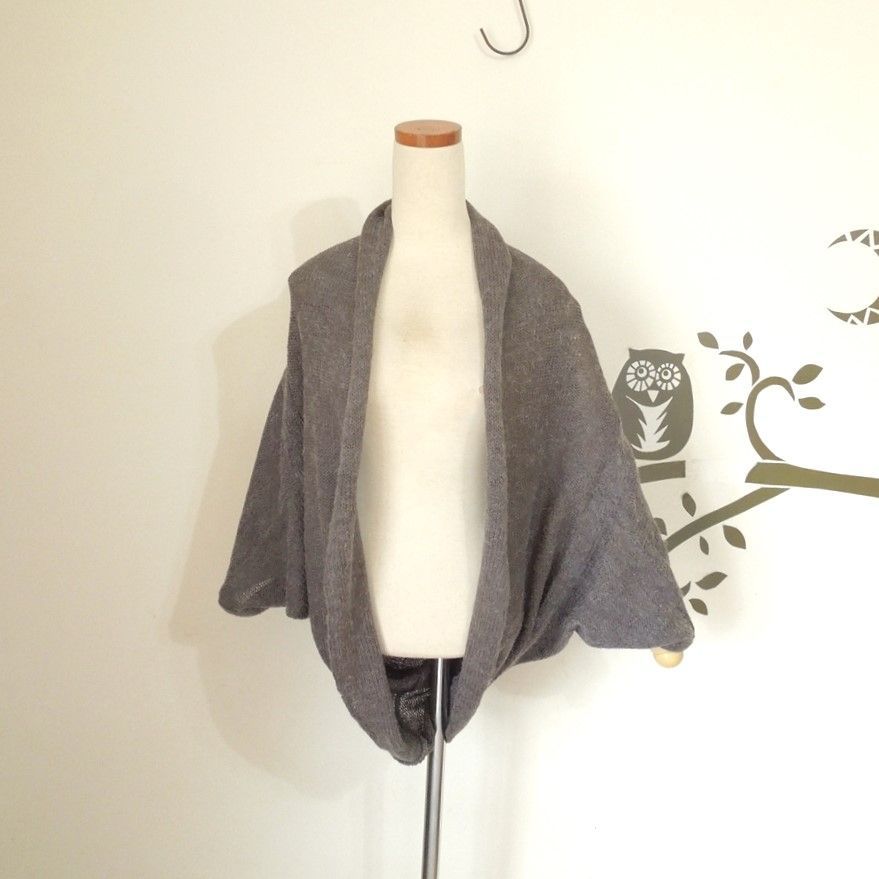 bighug アンゴラ ショールカーディガン○チャコールブラウン - メルカリ 