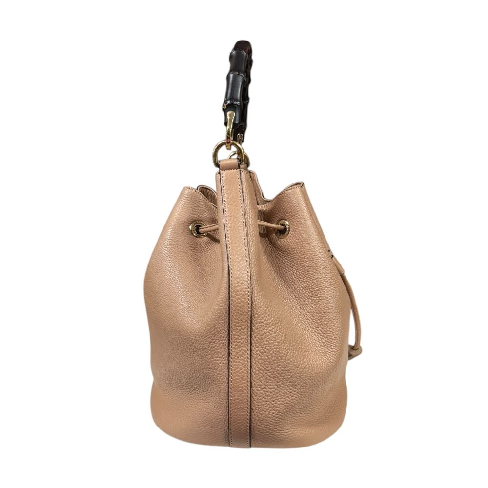 グッチ バンブー ショルダーバッグ レザー 387613 ベージュ レディース
