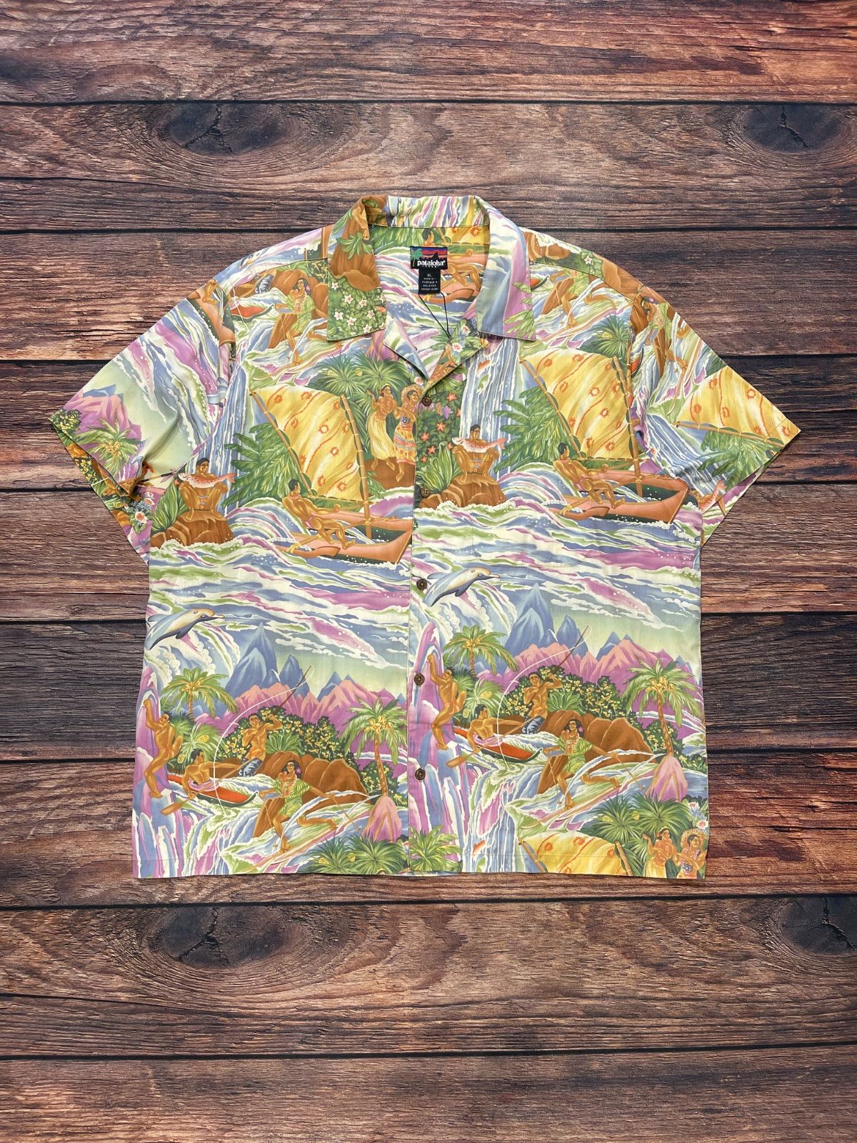 Patagonia pataloha メニュー柄 1994 XL 90s XL パタゴニア 1994年 パタロハ メニュー柄 アロハシャツ