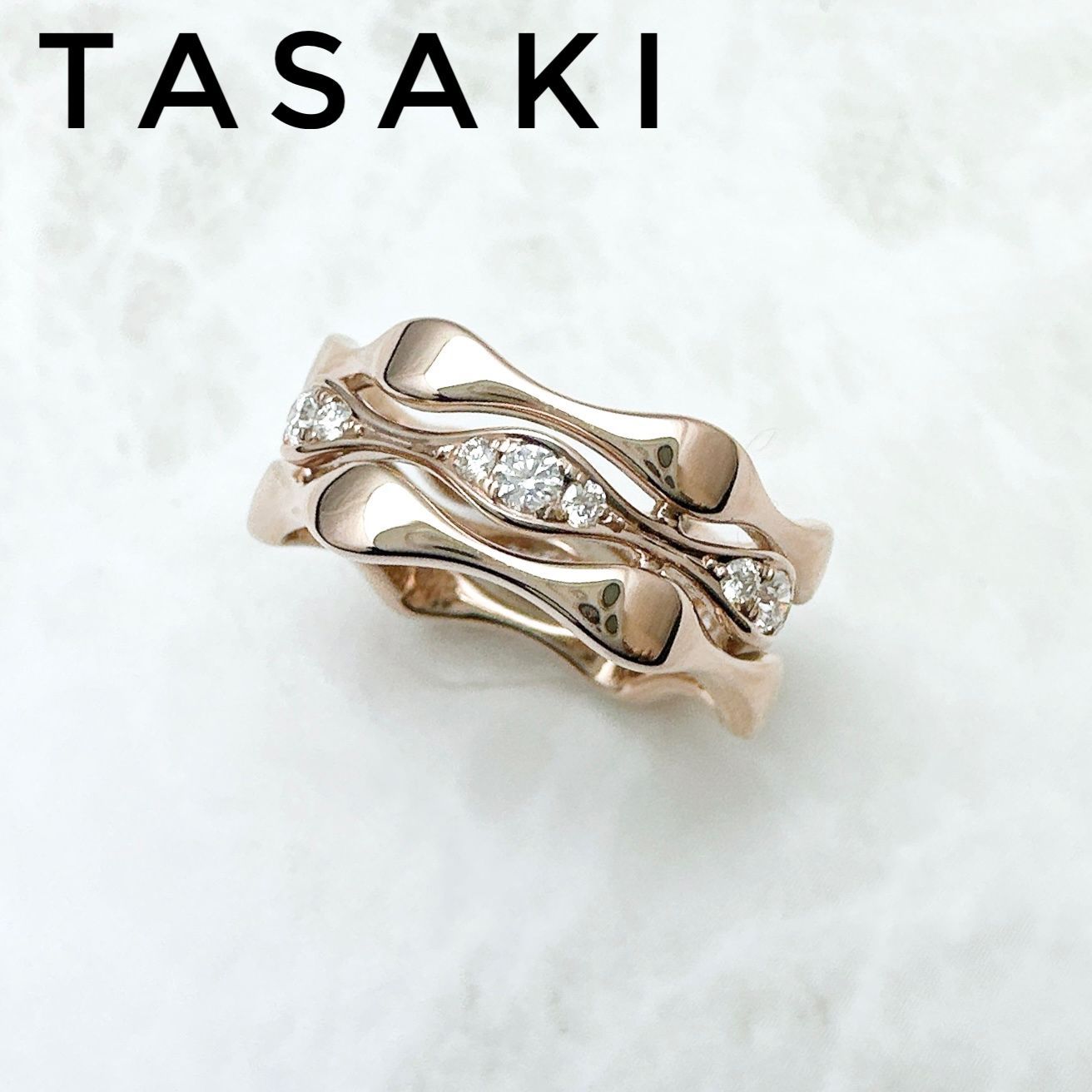 極美品🌟TASAKI ラベッロ サクラゴールド ダイヤモンド リング 8号