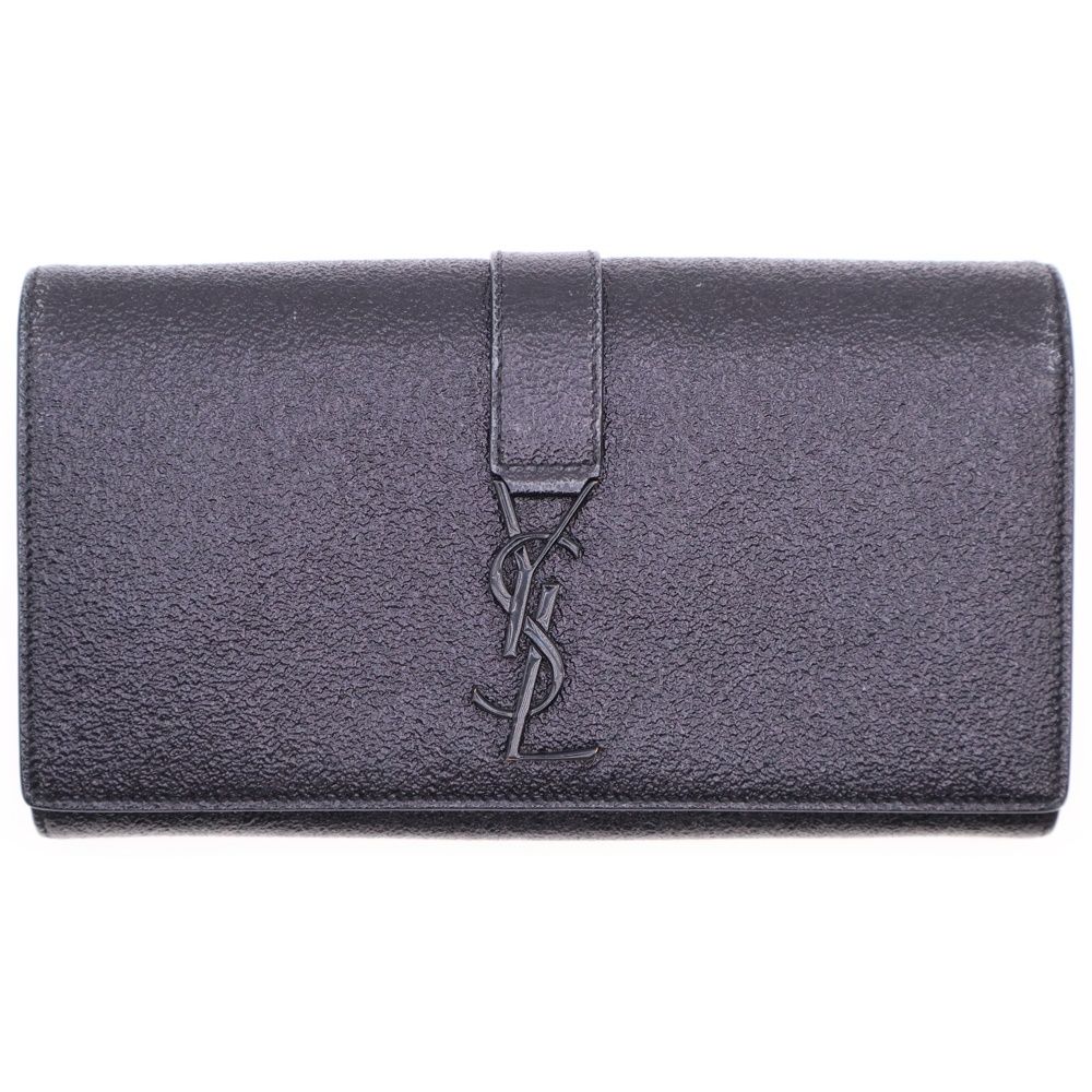 サンローランパリ レザー ロングウォレット 長財布 ブラック 414567 SAINT LAURENT PARIS (サンローランパリ) ロゴプレート ラージ