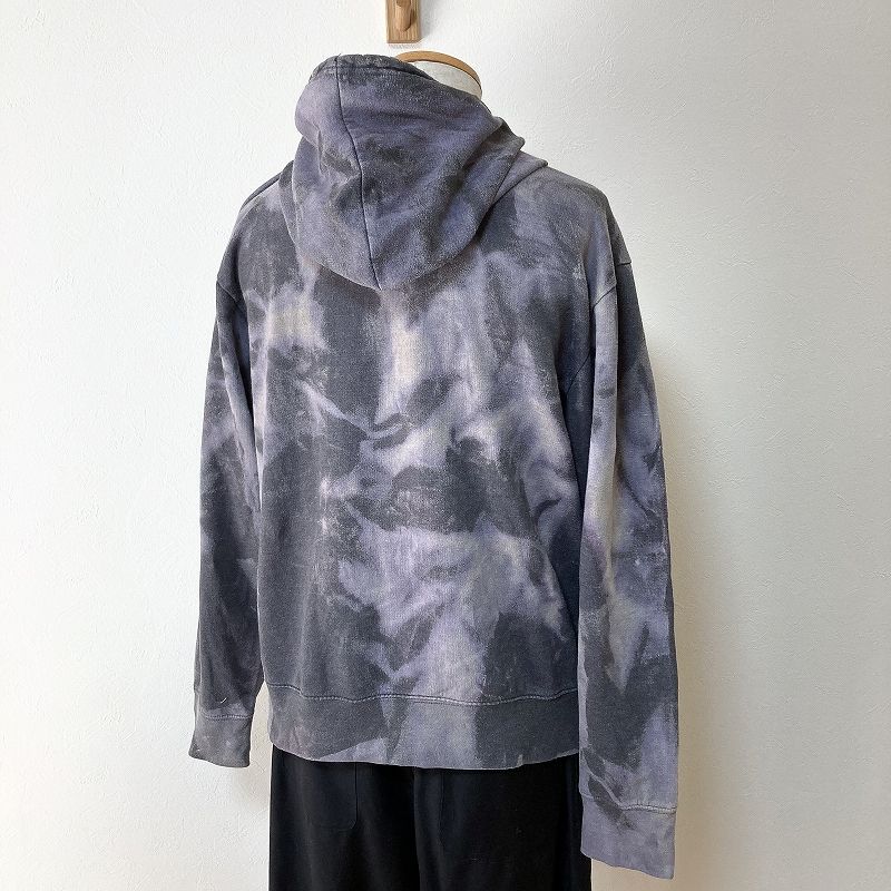メンズ服タイダイ柄ブリーチ加工パーカーM 古着屋 リメイク 春秋冬物