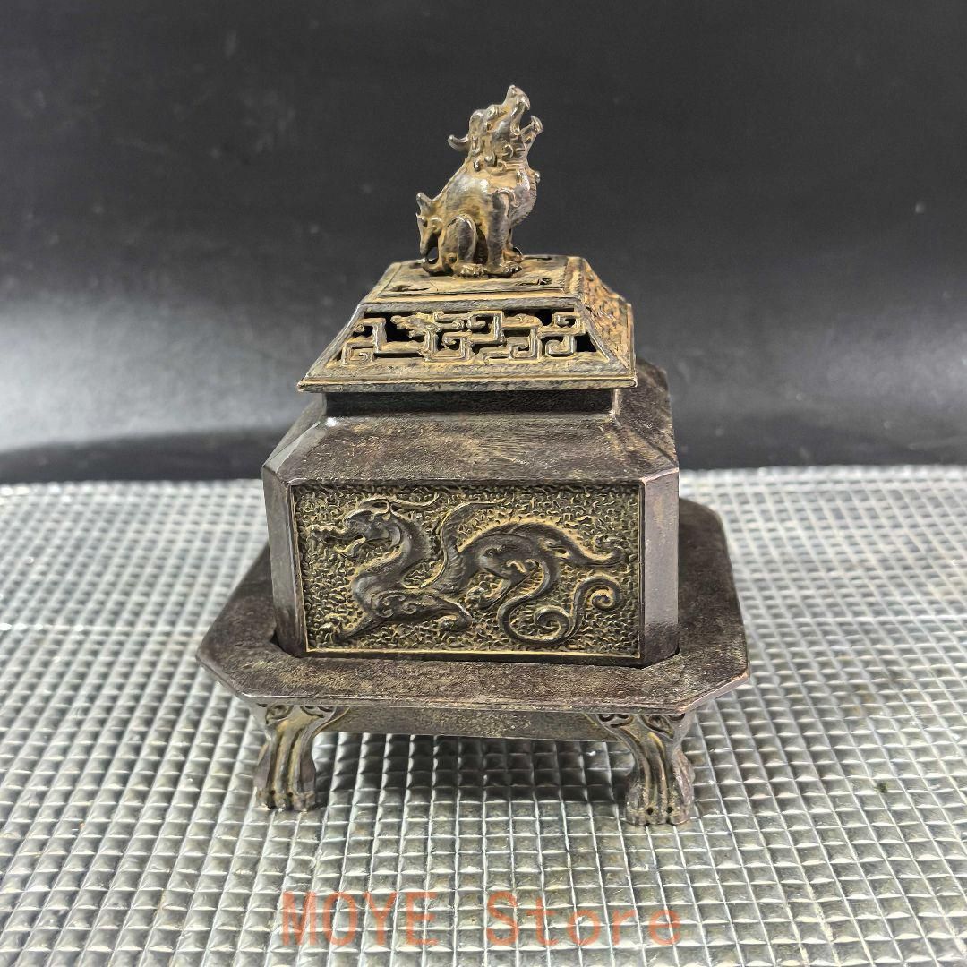 銅器 四神獣香炉 室内薫香炉 茶道具 香道具 装飾品 工芸品 置物
