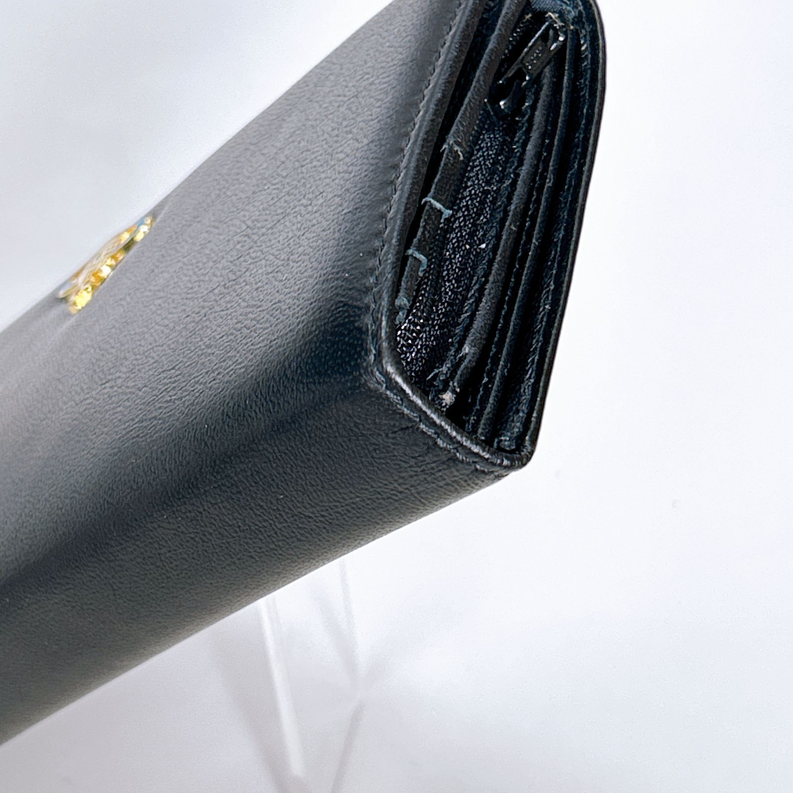 美品 ヴィヴィアン 長財布 黒 レザー ブラック 二つ折り Vivienne 