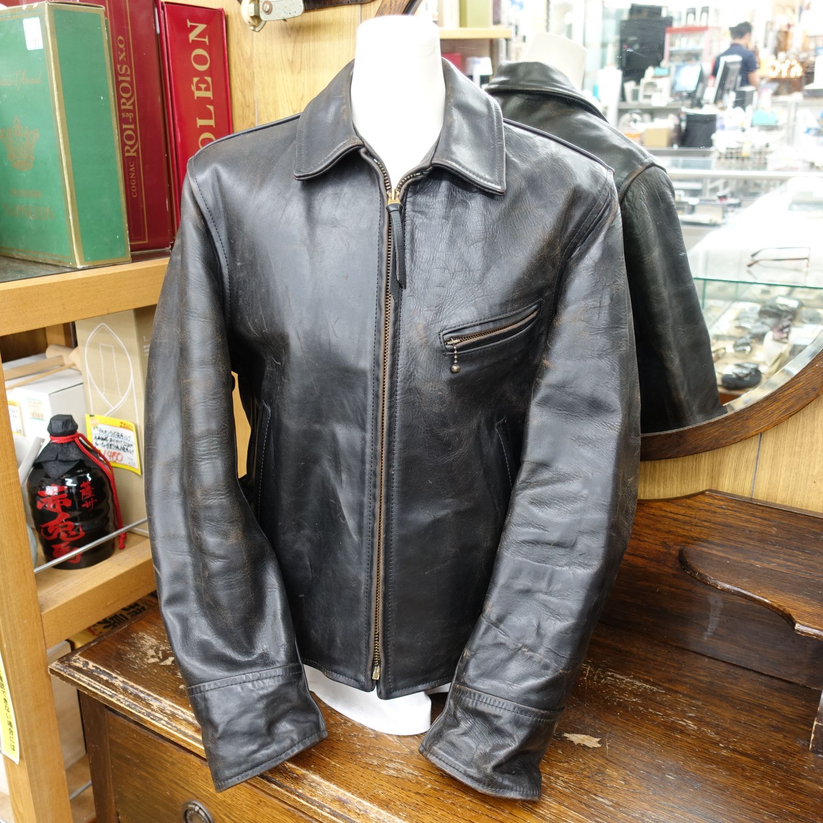 エアロレザー aero leather レザージャケット 36 ホースハイド エキスパート藤沢辻堂店