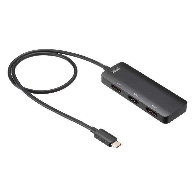 サンワサプライ USB Type C-HDMI変換アダプタ 3ポート|4K対応 AD-ALCMST3HD2