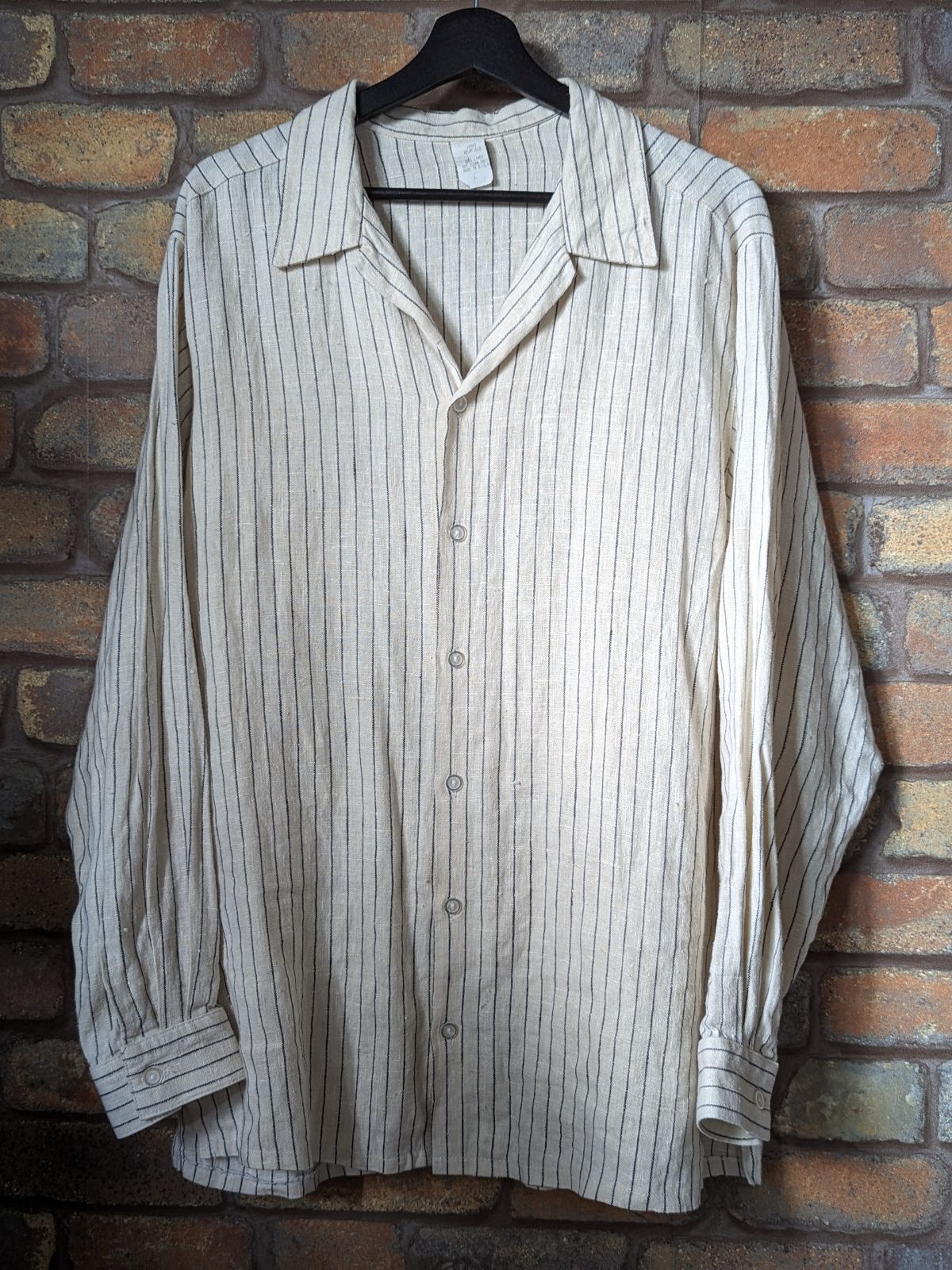 90's-00's JAMES BRUMFIELD OpenCollar LinenShirt 90年代 00年代