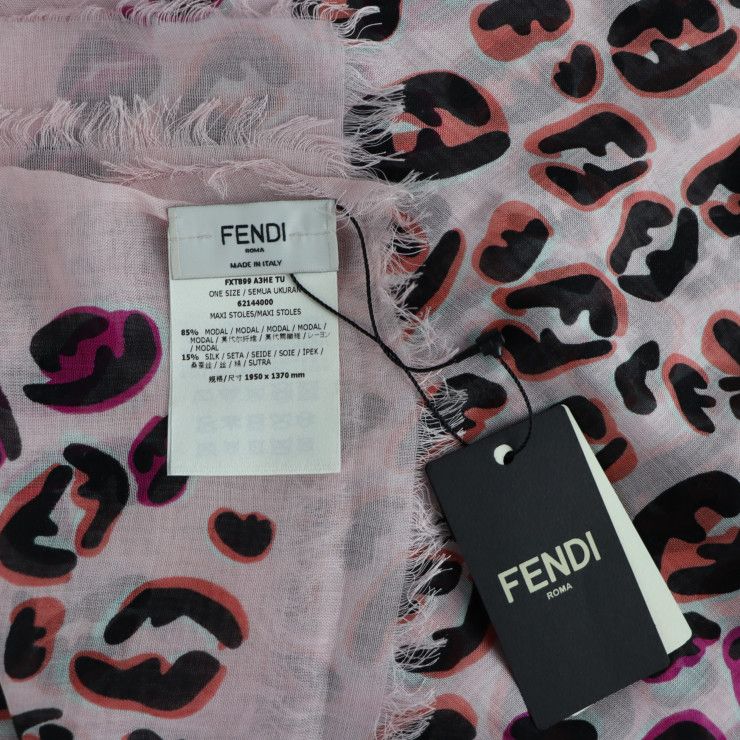 FENDI フェンディ ストール FXT899 A3HE レーヨン シルク ピンク