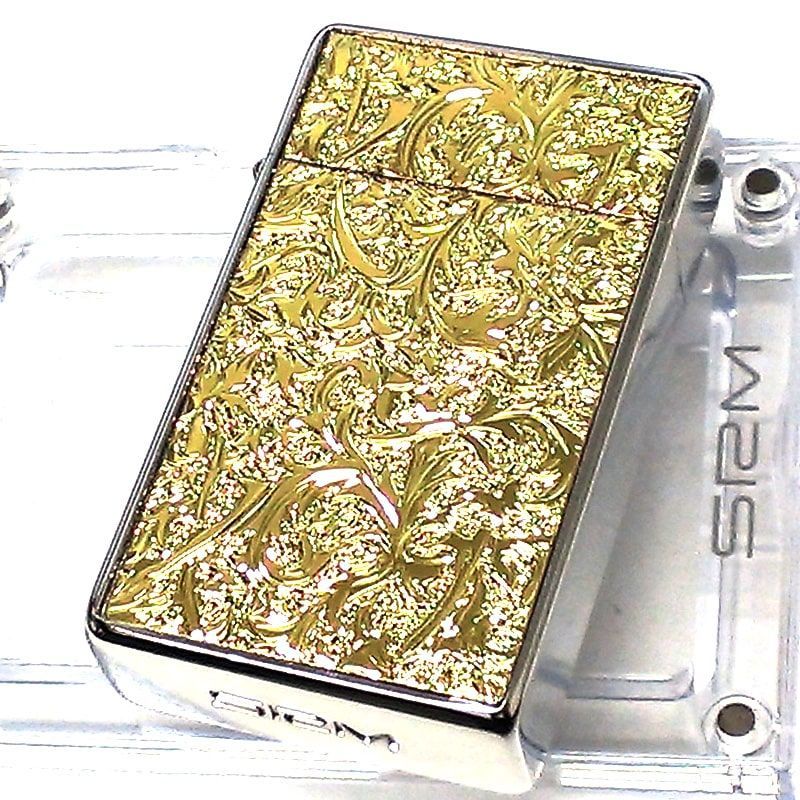 SAROME NEO ガスライター 唐草 メタルエンブレムサテン シルバー