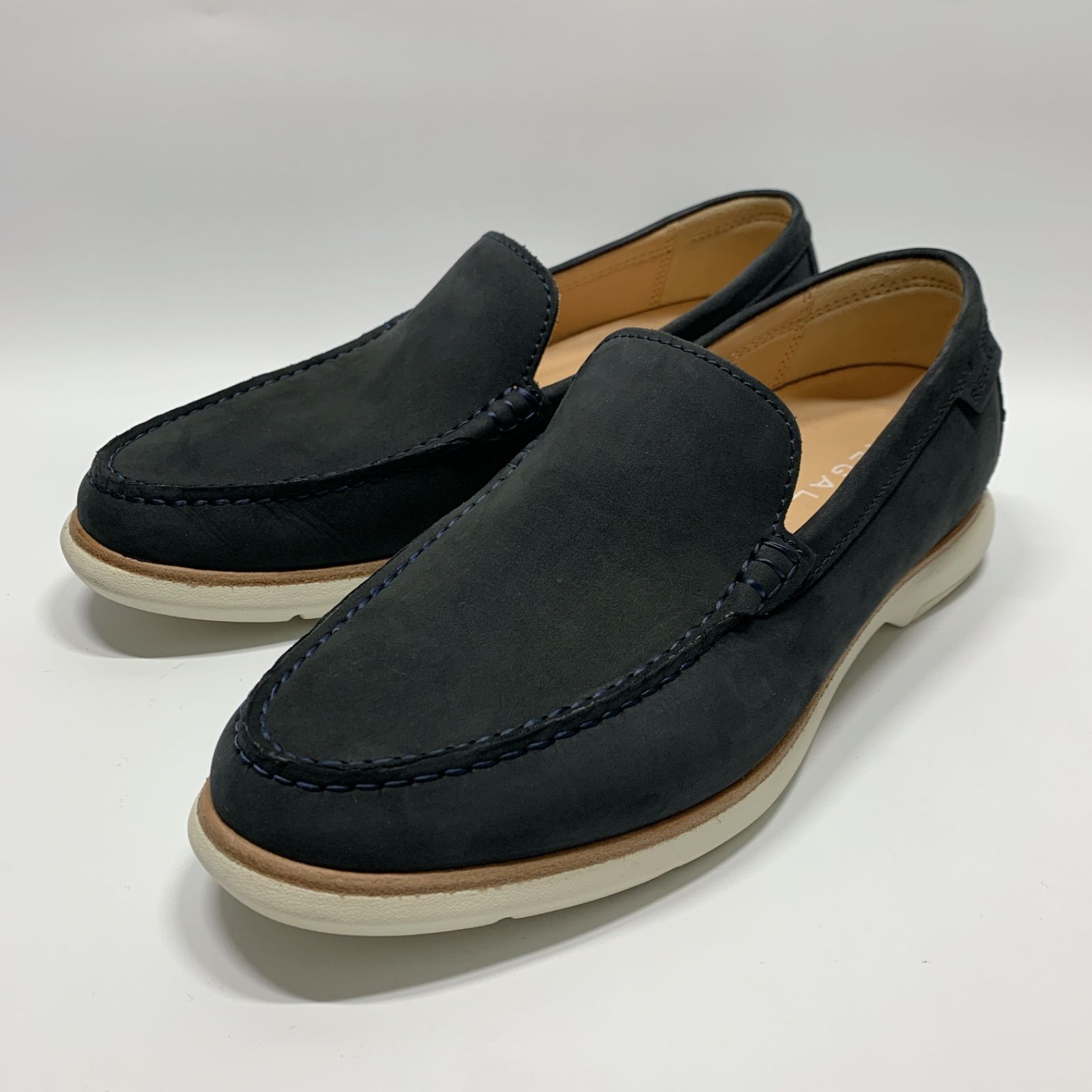 美品〇 REGAL リーガル スエード ローファー ネイビー 24 デッキ