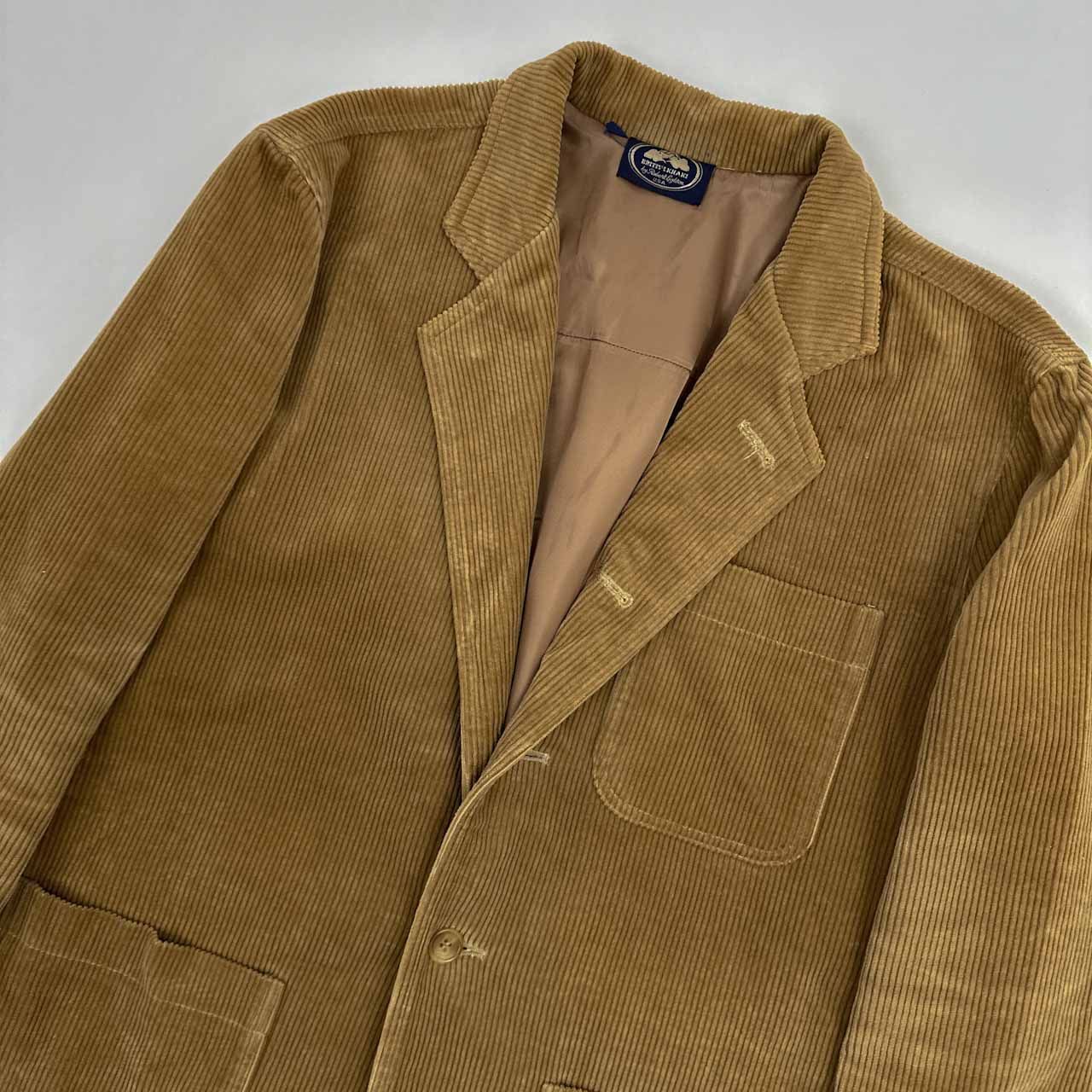 80s 90s ヴィンテージ BRITISH KHAKI コーデュロイ テーラード 