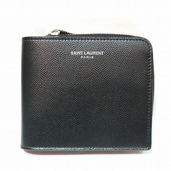 サンローラン 長財布 フルジップウォレット ブラック グレインレザー 美品では20500円に致します