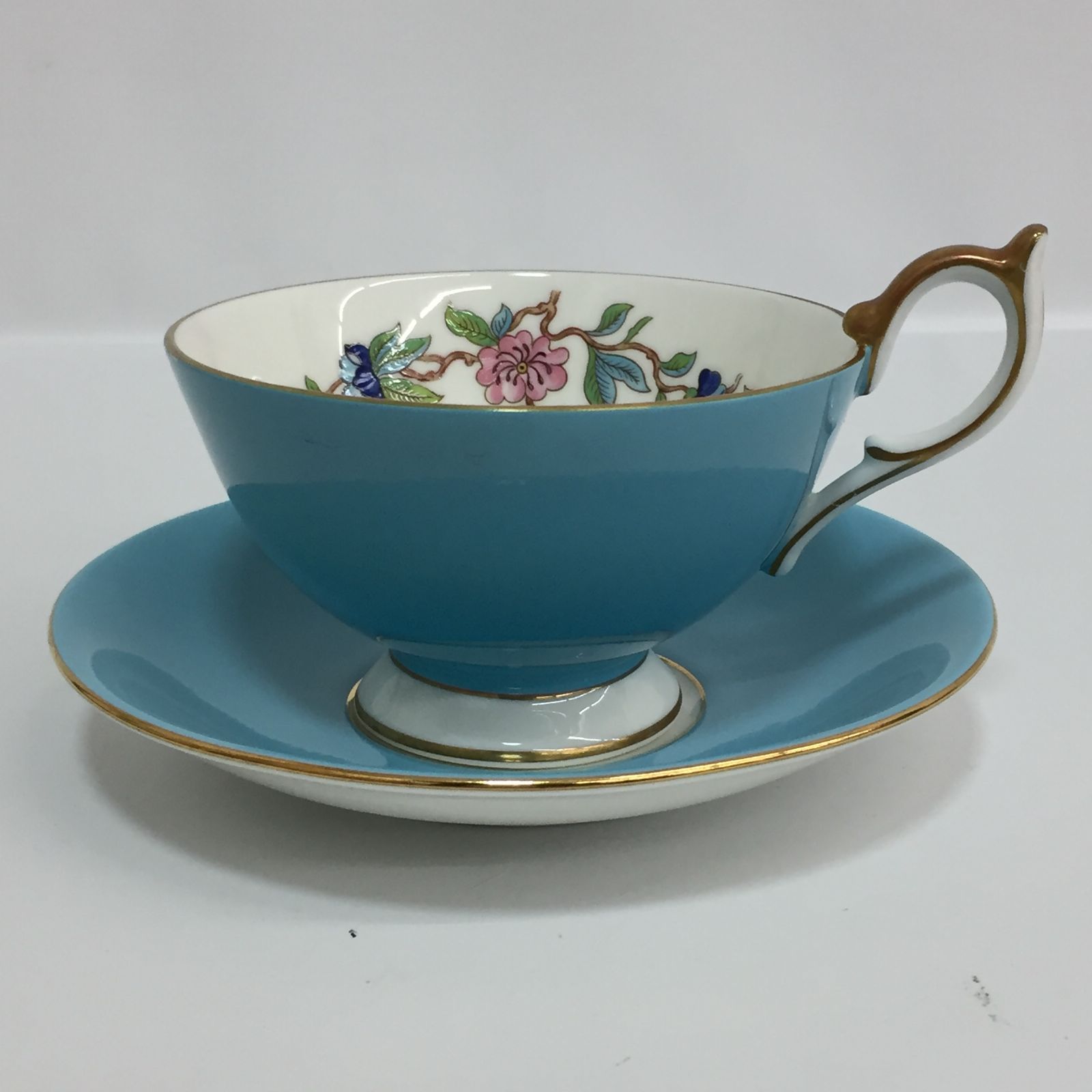 AYNSLEY エインズレイ カップ＆ソーサー 2客セット 花柄 鳥 ティー 