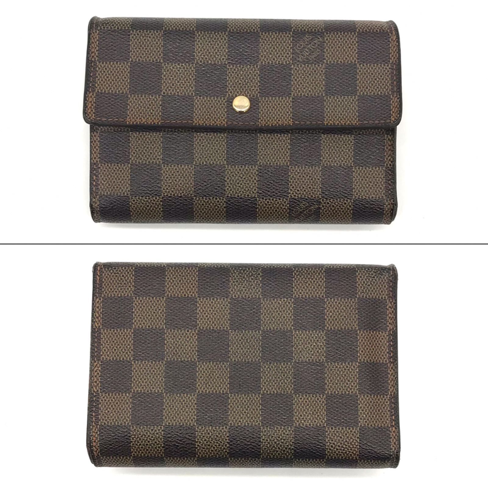 ▽【ジャンク品】LOUIS VUITTON/ルイヴィトン ダミエ ポルトトレゾール エテュイ パピエ N61202 三つ折り財布 イニシャル入り  付属品あり S07843498455 - メルカリ