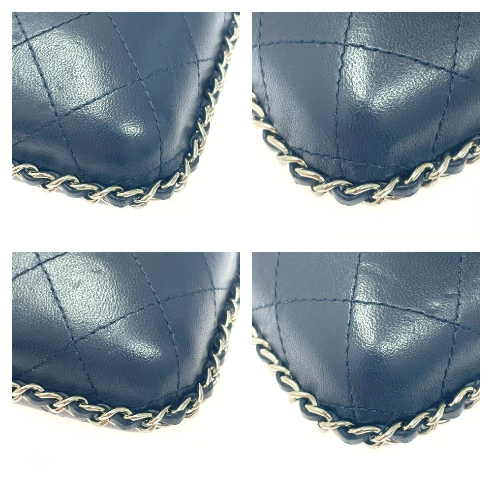CHANEL シャネル マトラッセ 長財布 ラムスキン ネイビー シルバー金具 CHANEL シャネル 財布 マトラッセ レディース メンズ ブランド