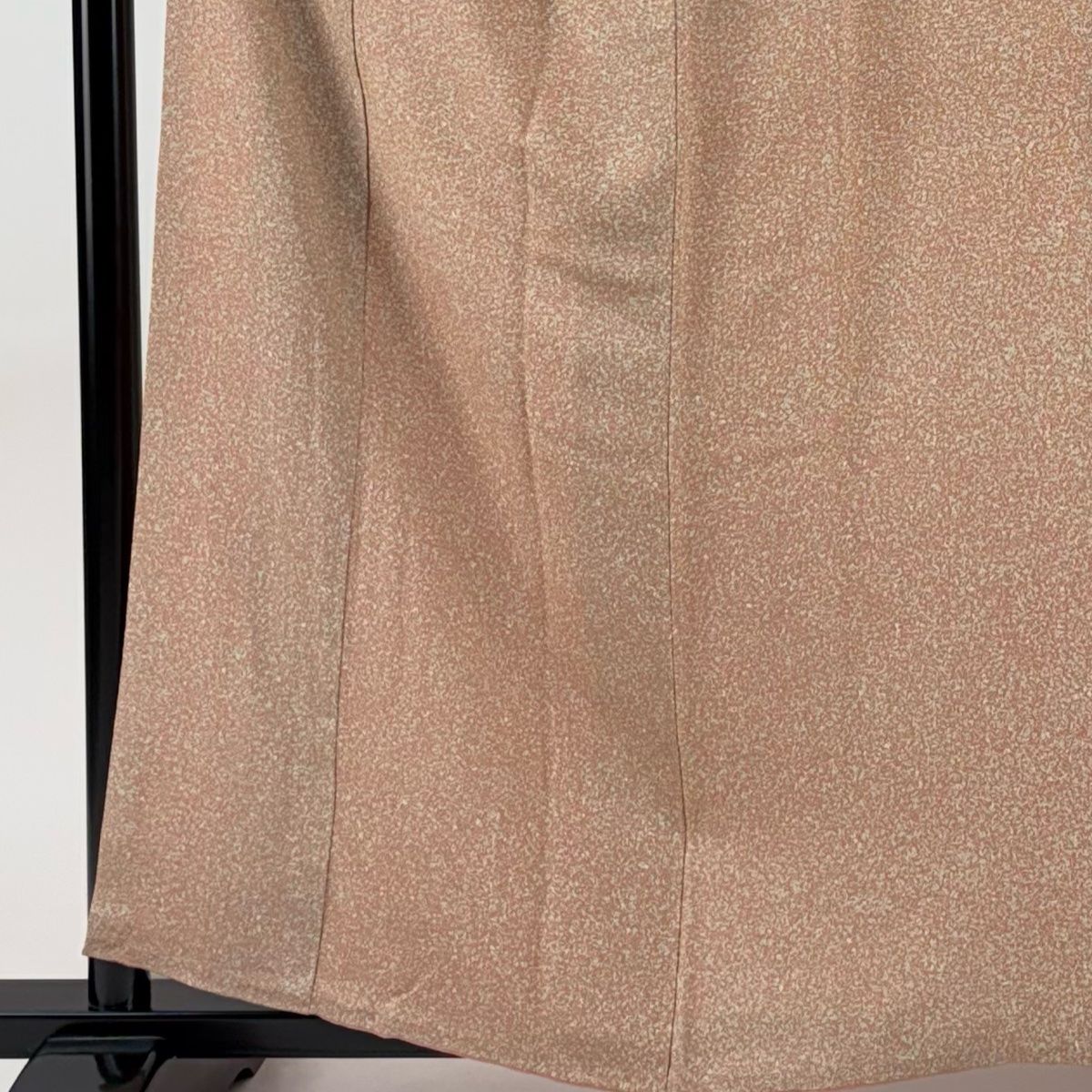 小紋 身丈157.5cm 裄丈61.5cm S 袷 松井青々 落款 幾何学 ピンク 正絹 名品 一つ紋