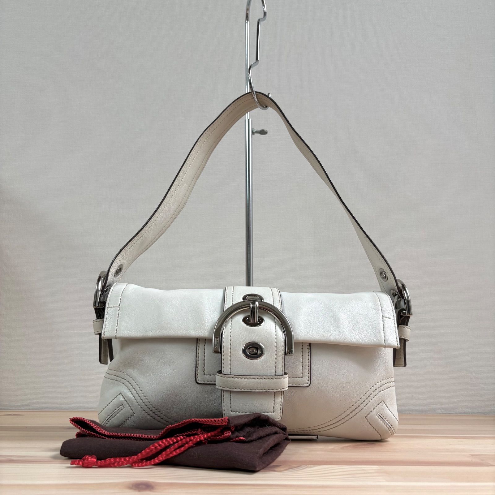 Coach Soho Leather White Shoulder Hand Bag コーチ ソーホー ホワイト バッグ