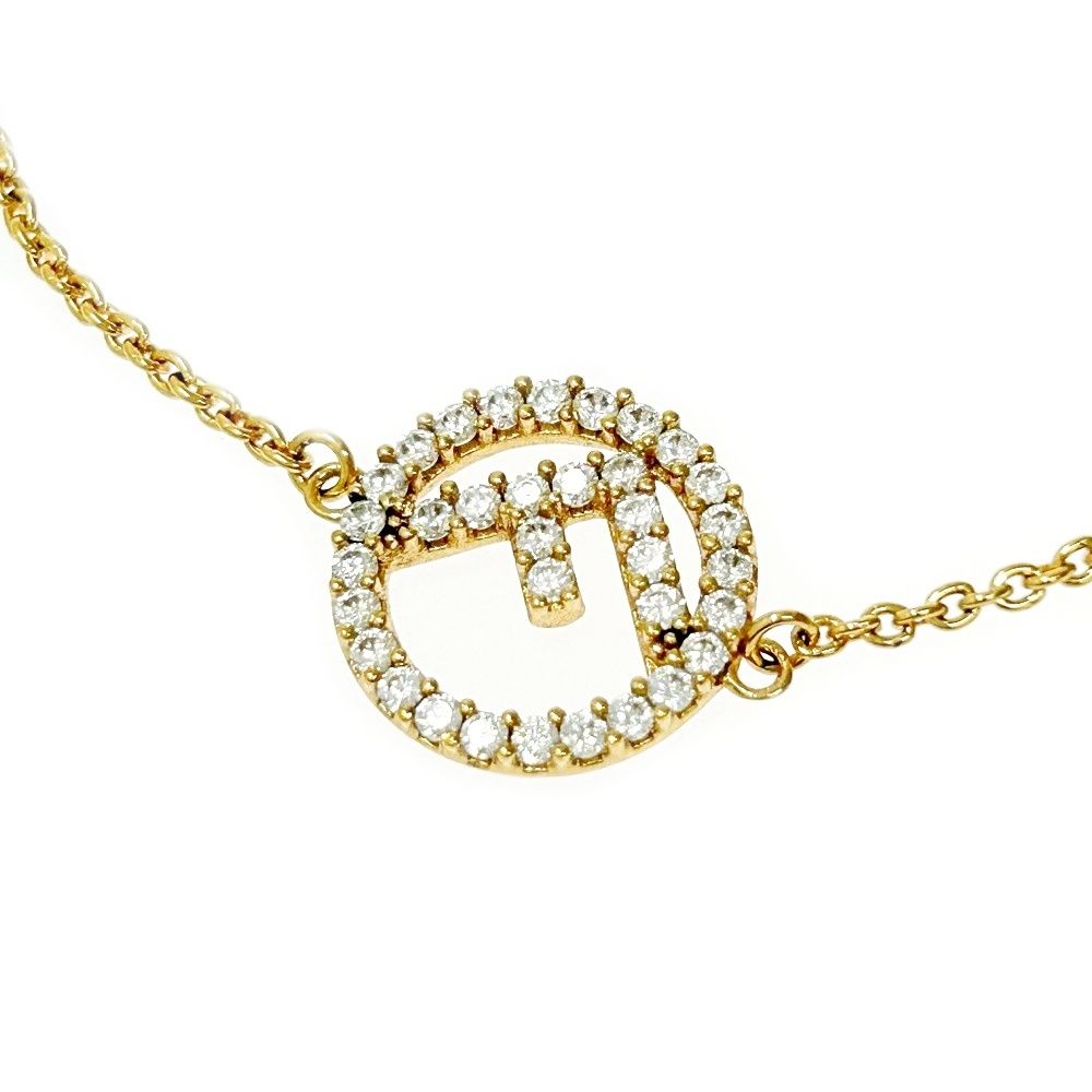 中古】FENDI フェンディ GP ラインストーン エフイズ ブレスレット