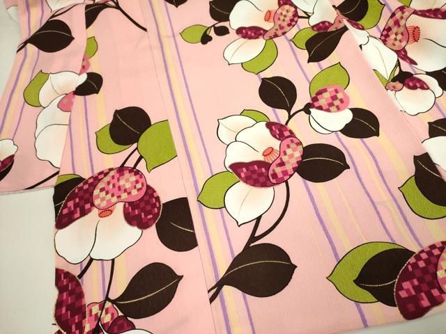 平和屋着物○小振袖 二尺袖 草花文 金彩 洗える着物 DAAX1941op - メルカリ