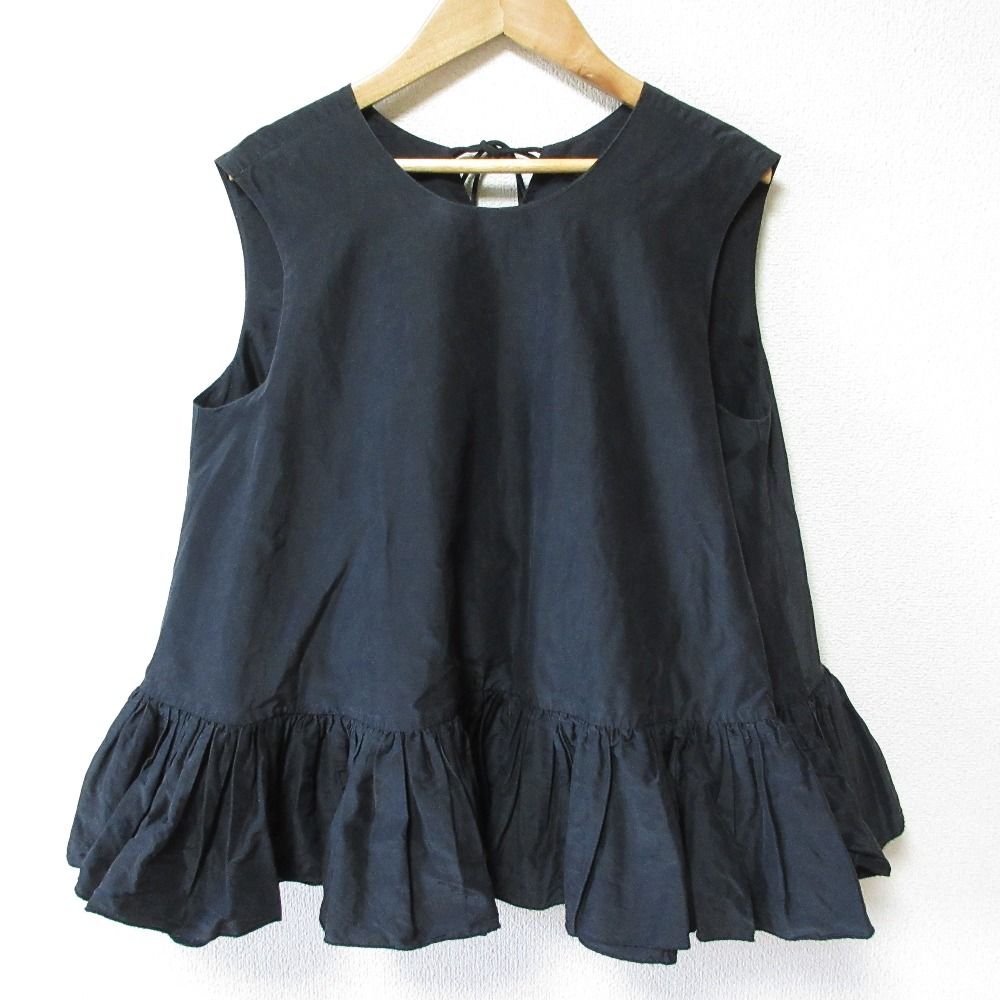 美品 Drawer ドゥロワー コットンシルク タフタ バックリボン ブラウス