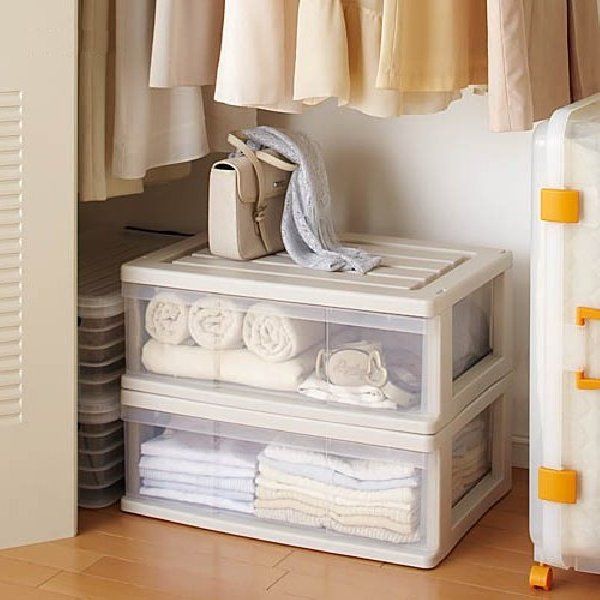 新品 収納ケース 引き出し プラスチック 透明 クリア ワイド