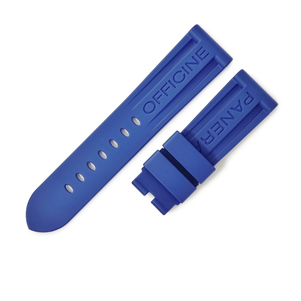 パネライ PANERAI 腕時計パーツ 純正 ルミノール用 ラバーバンド ラバー ブルー 未使用 替え ベルト ストラップ 尾錠用 予備 交換 スペア 24ｍｍ ブルー 青 【】